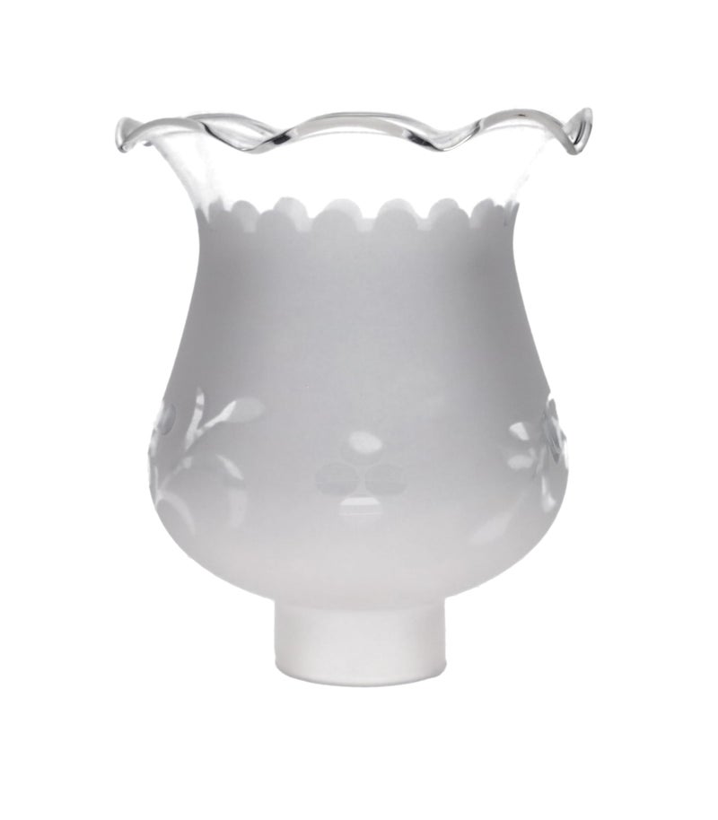 B&P Lamp 1 5/8 Inch Fitter Colonial Style Frosted and Etched Design Glass Lamp Shade for Vintage and Antique Style Globes - Image 3